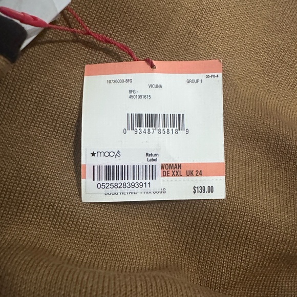 NWT Anne Klein Tan Cape/Poncho with Black Trim. - Picture 2 of 6